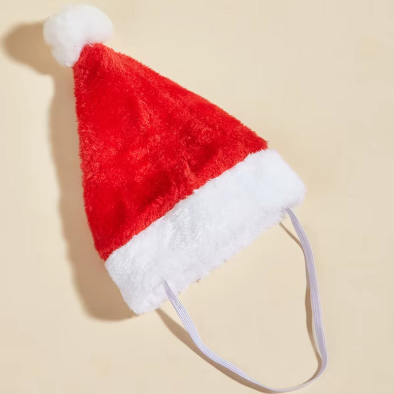 Plush Santa Hat for Pets - Festive Christmas Apparel for Small to Medium Dogs and Cats