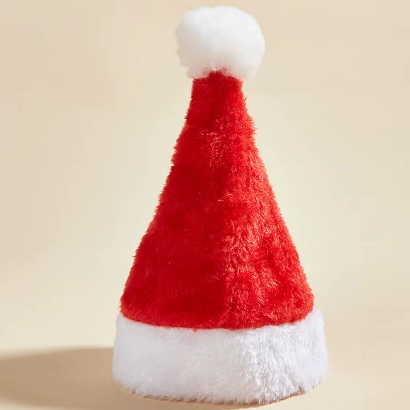 Plush Santa Hat for Pets - Festive Christmas Apparel for Small to Medium Dogs and Cats