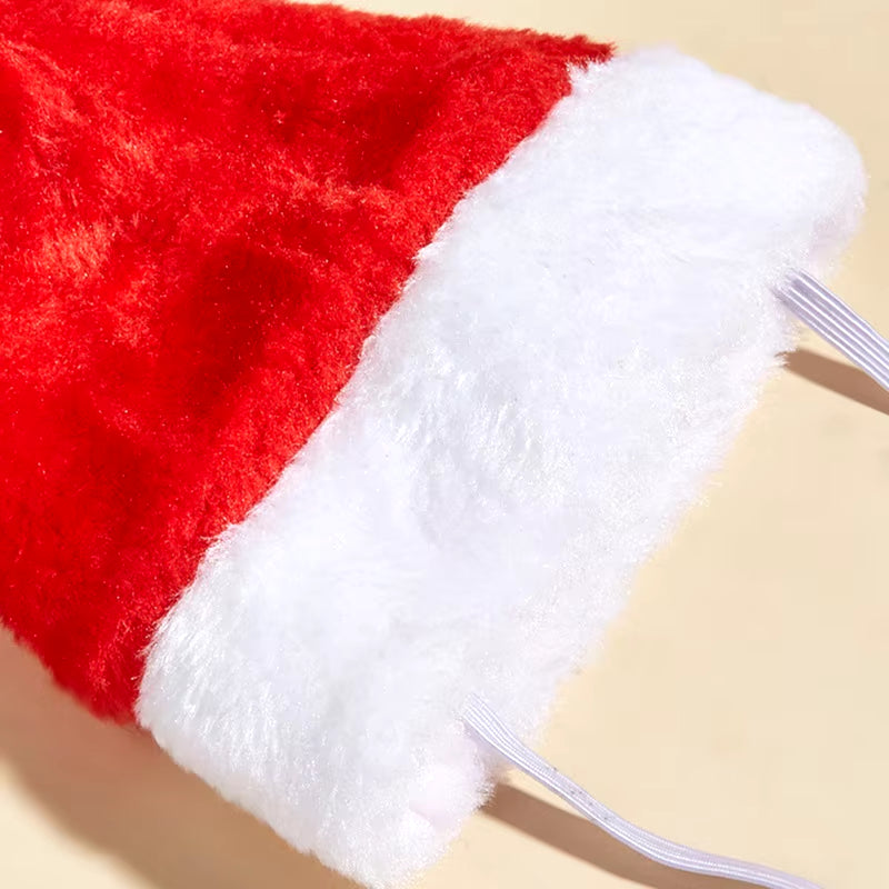 Plush Santa Hat for Pets - Festive Christmas Apparel for Small to Medium Dogs and Cats