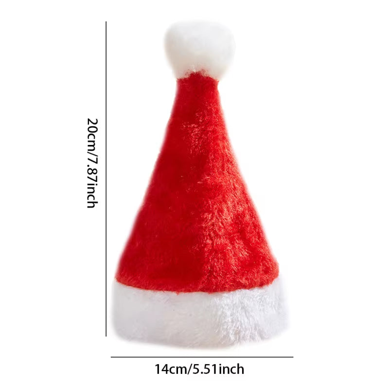 Plush Santa Hat for Pets - Festive Christmas Apparel for Small to Medium Dogs and Cats